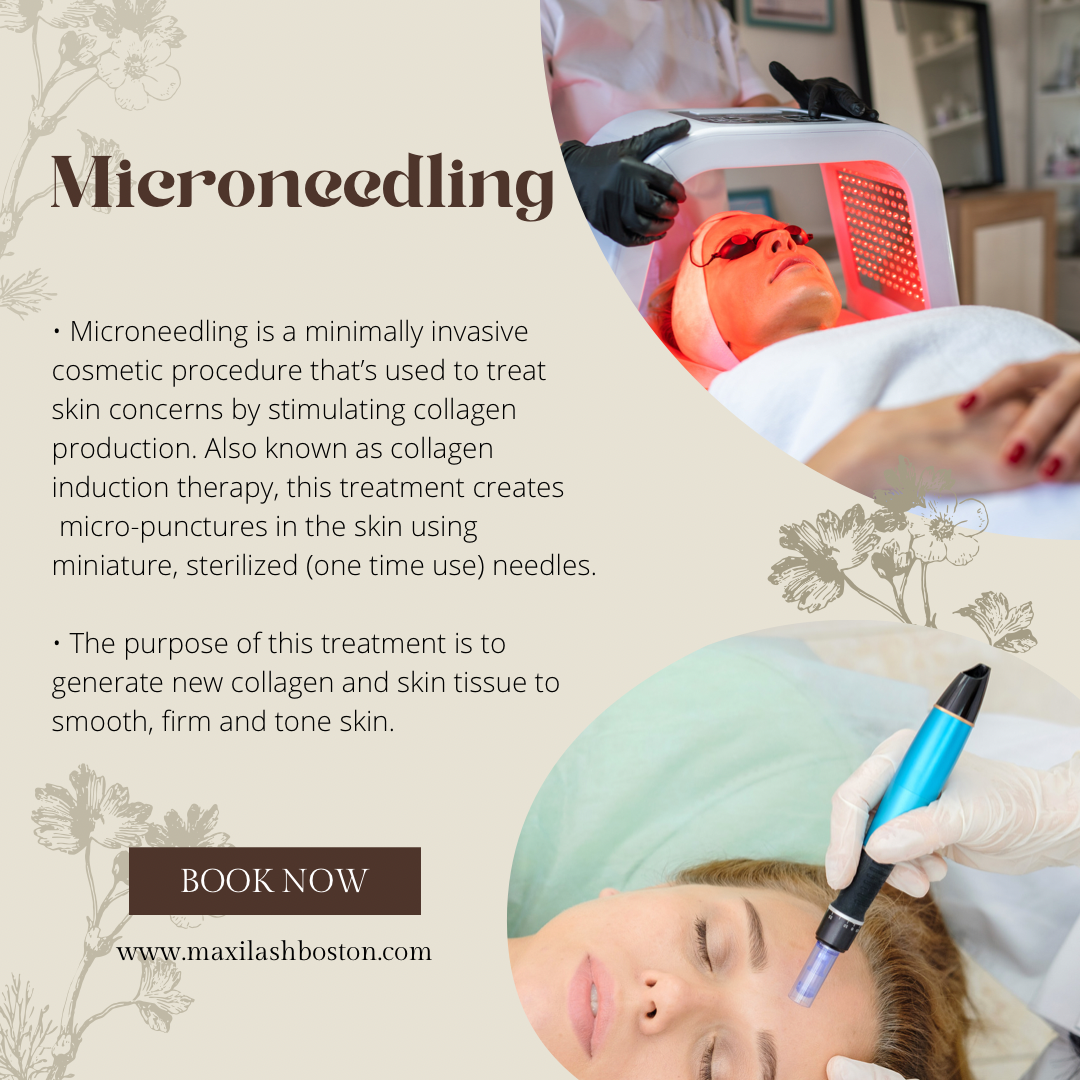 Microneedling Led Therapy MaxiLash Boutique Lashes PMU Boston